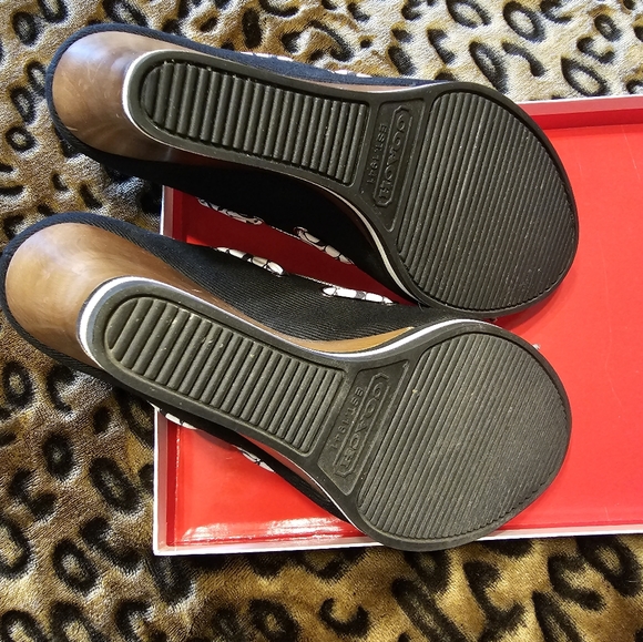 coach sandals 7.5 Coach Thalia Black & White Denin - Picture 9 of 11